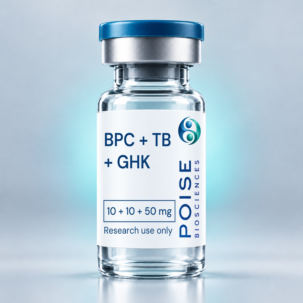 Poise Biosciences BPC plus TB plus GHK 10 mg plus 10 mg plus 50 mg, 70 mg total research vial