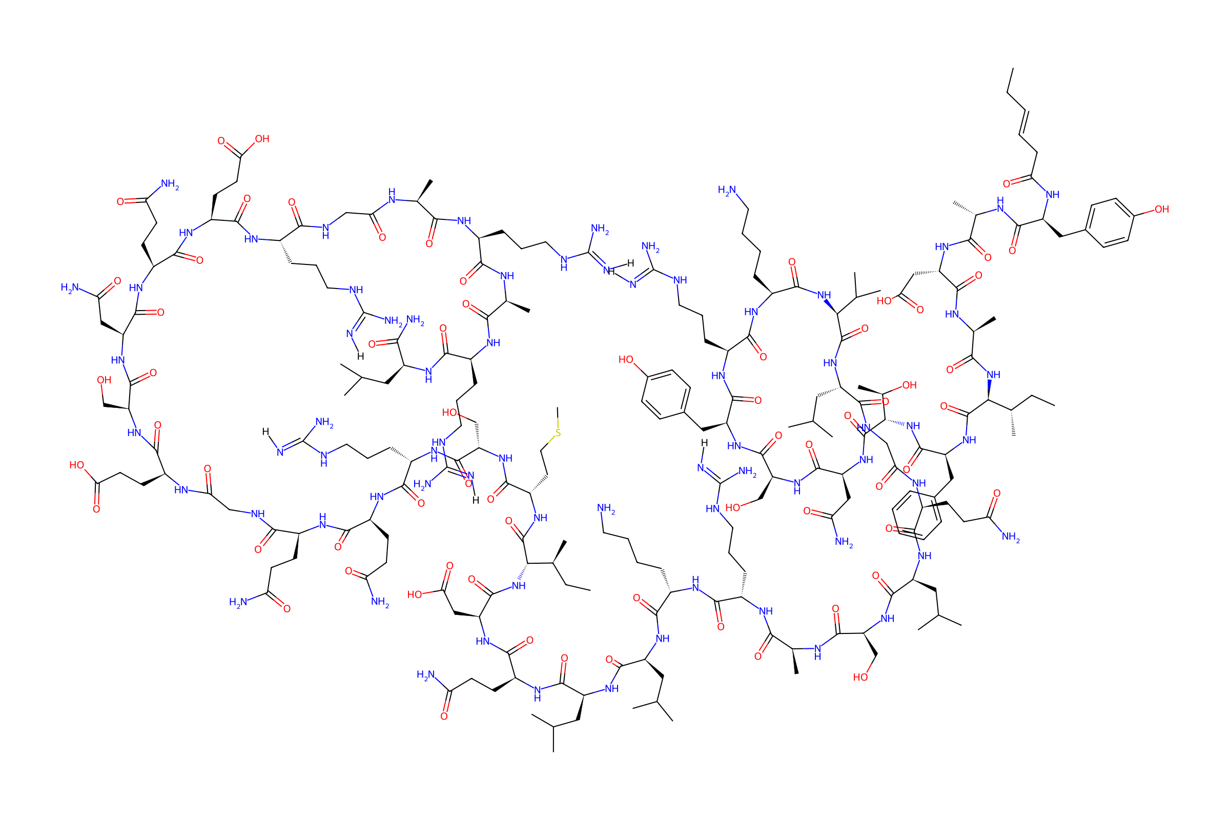 2D molecular structure of tesamorelin